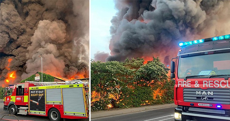 News: More than 100 firefighters at warehouse blaze as huge plumes of black smoke fill